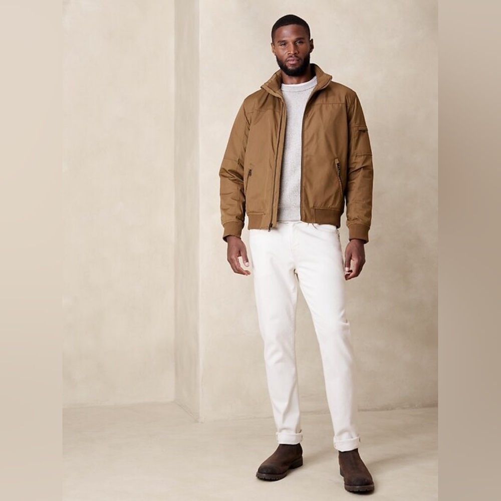 NWOT Banana Republic Men's Water-Resistant Flight Jacket in Vicuna Sz Med